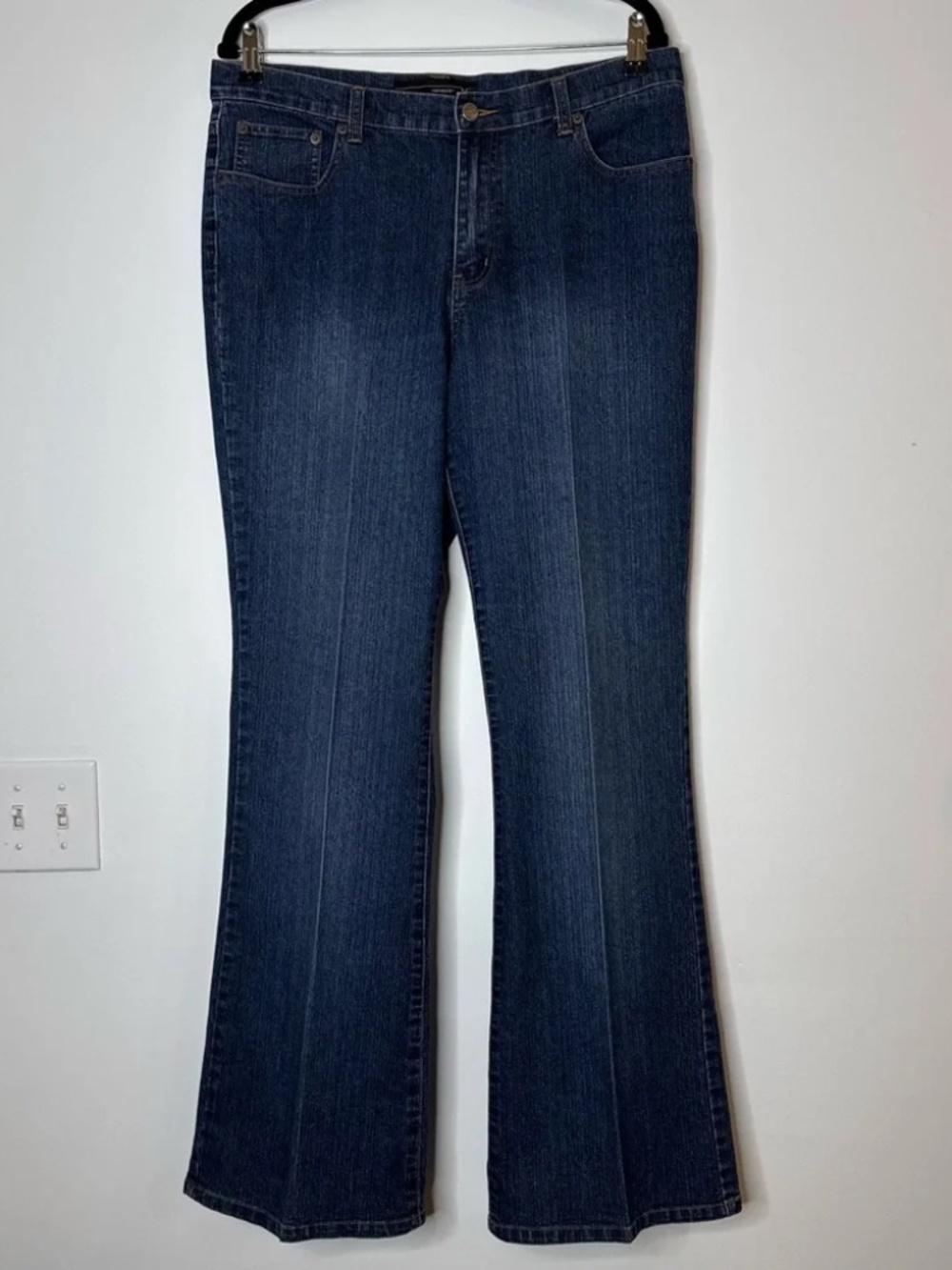 Venezia | Dark Blue Denim Flare Jeans Size 16 Tall Dark Wash